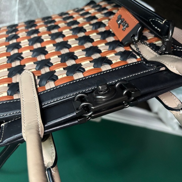 Coach Woven Leather Tote - Picture 3 of 5